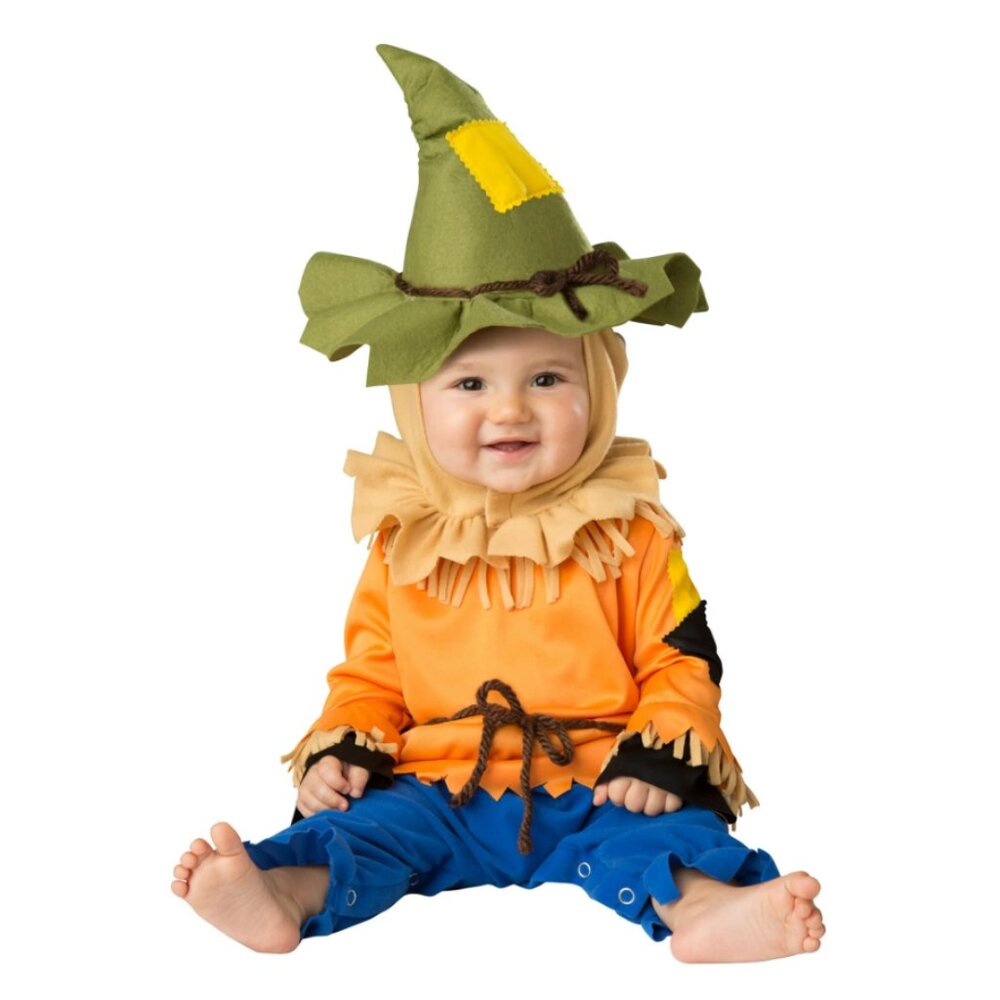 Scarecrow Halloween Costume 6/12 months Jumpsuit & Headpiece Toddler Unisex